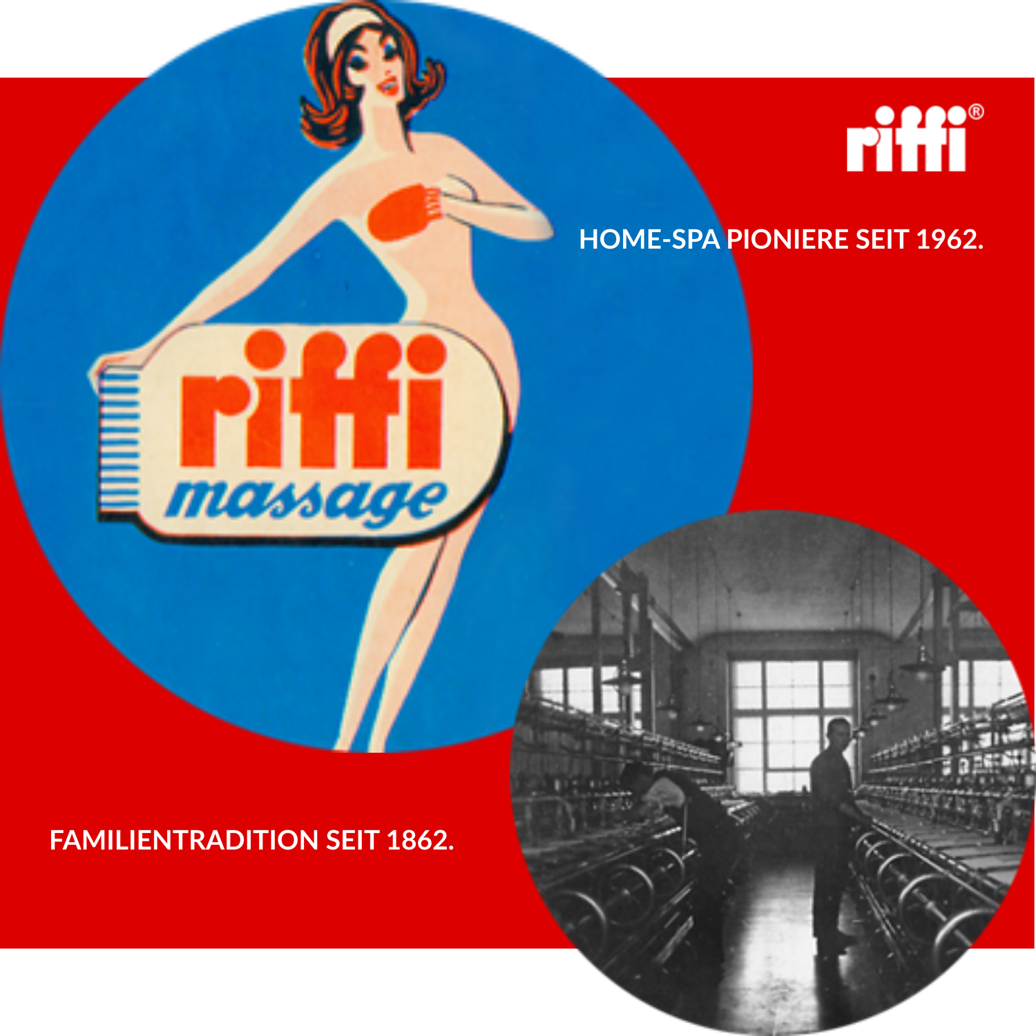 Historisches Bild der Marke riffi – Familientradition seit 1862 und Home-Spa Pioniere seit 1962